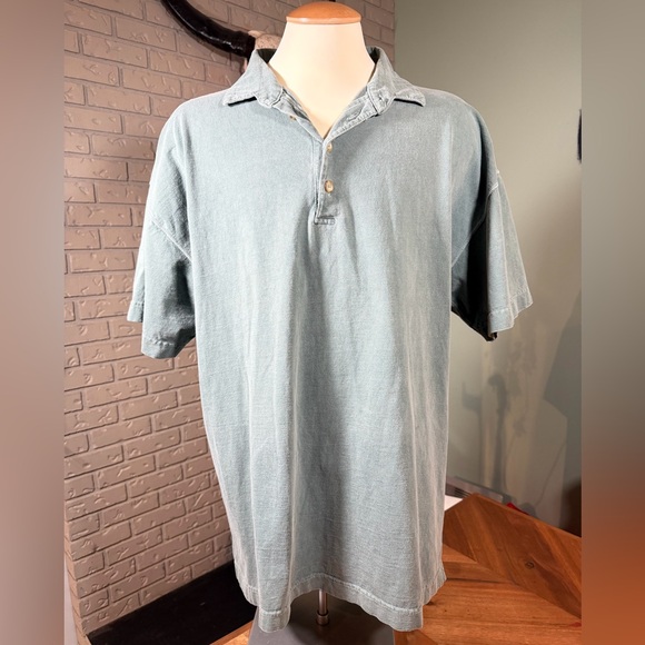 Vintage Other - Vintage Made in Canada Cotton Polo Shirt Oversized Coastal Summer